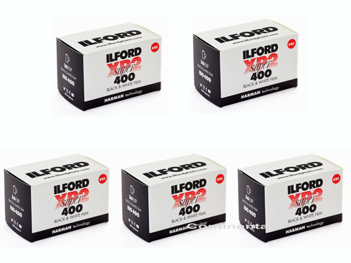 Ilford XP2 Super 400 ISO 36 Exposure Black & White 35mm Print Film, 5 Pack